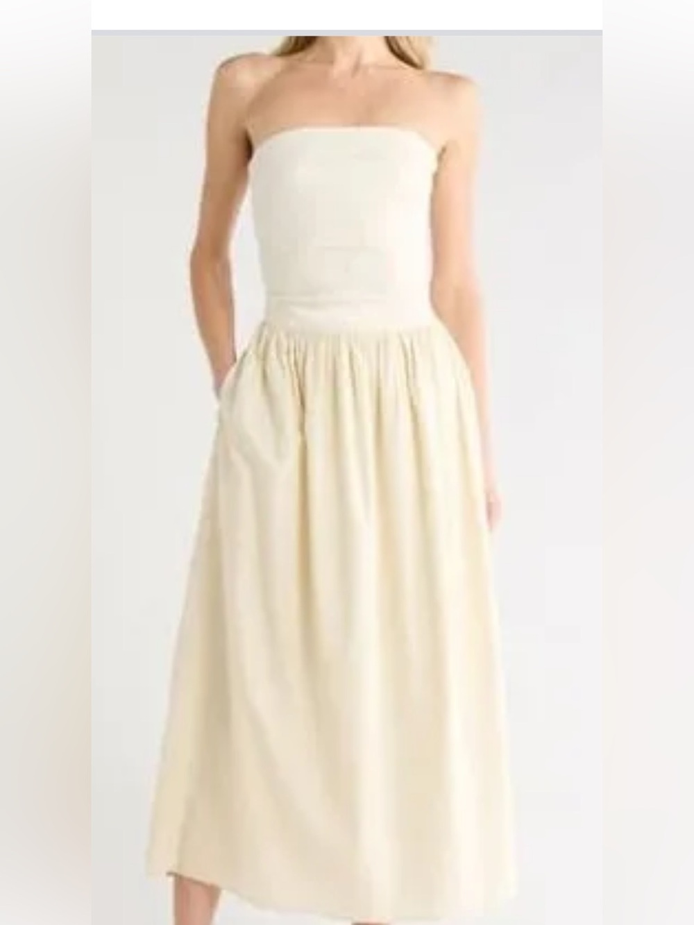 rag & bone Strapless Cream Maxi Dress